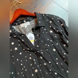 Hippie Rose Stars Button Up Blouse